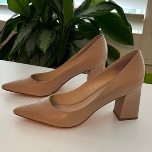 Marc Fisher Beige Block Heel Pumps